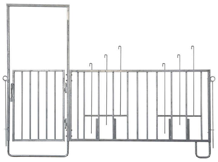 KERBL Seitenzaun mit Tür und Fressplatz